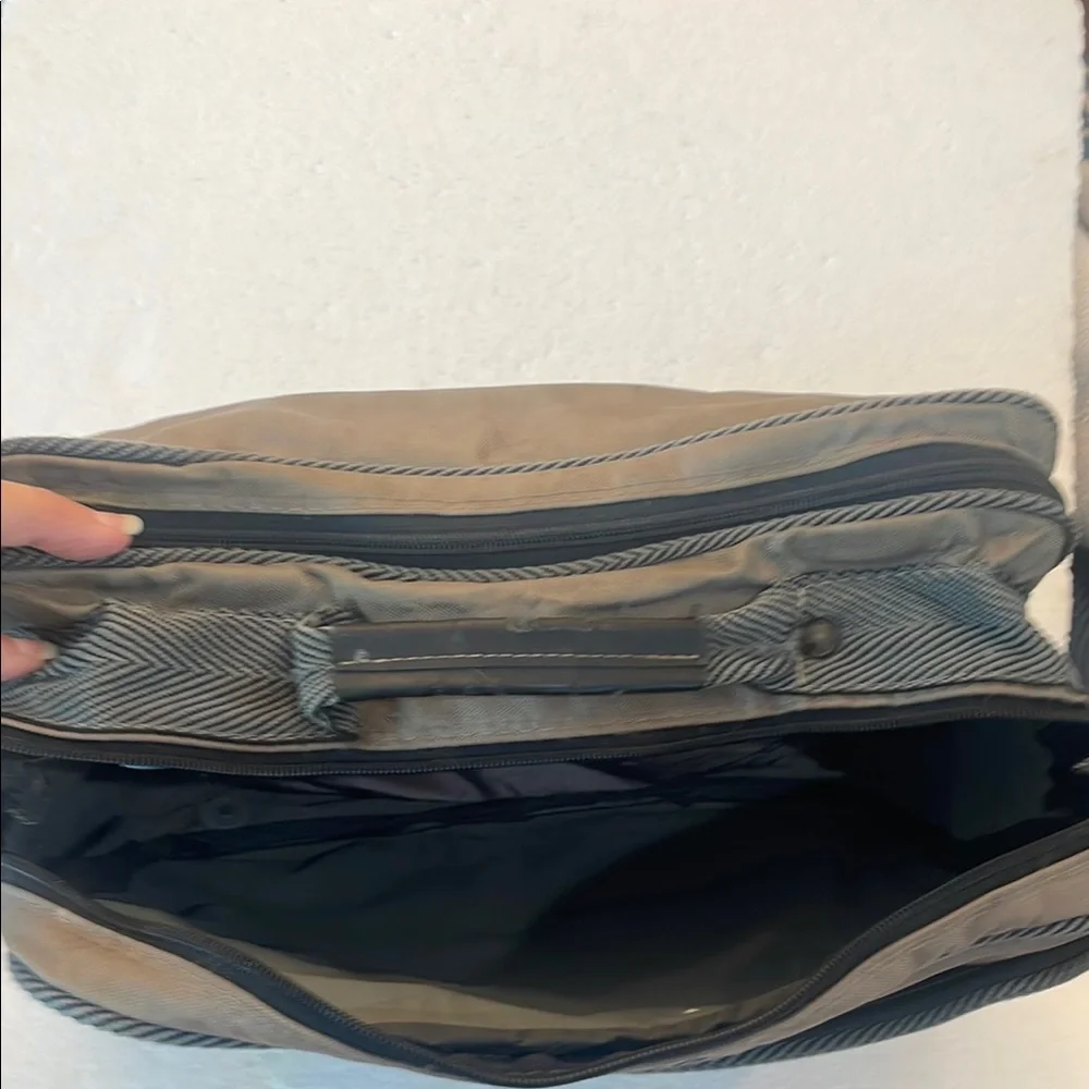 Vintage 90s Bentley Travel Bag soft sided nylon canvas gray